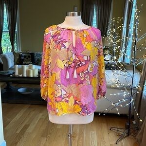 Trina Turk Abree Silk Top Medium